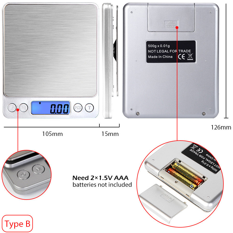 Premium Digital Kitchen Scale – Slim Stainless Steel, High Precision for Cooking & Baking (5kg/11lb)