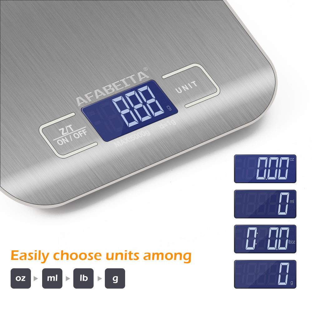 Premium Digital Kitchen Scale – Slim Stainless Steel, High Precision for Cooking & Baking (5kg/11lb)